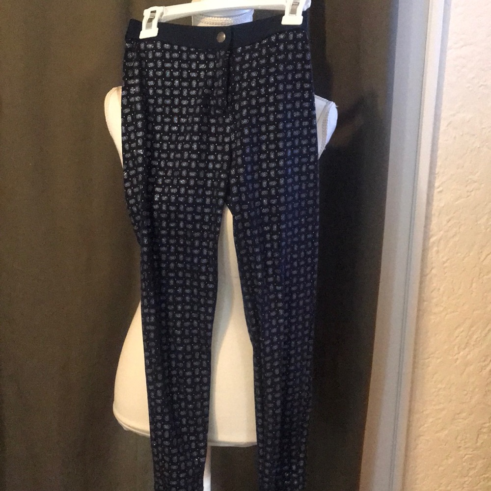 Blue paisley pants